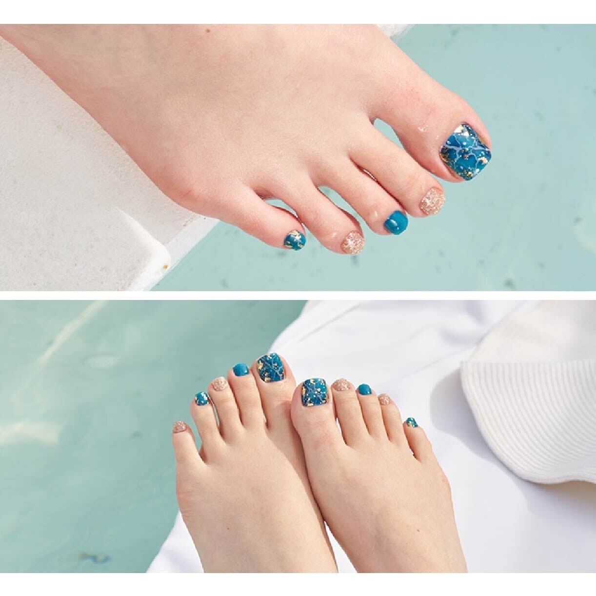 Real Gel Nail Strips EPA430 Sea of Stars in Maldives (Semi-Baked + Ultra Glossy + Long-Lasting + Salon Quality) 1s