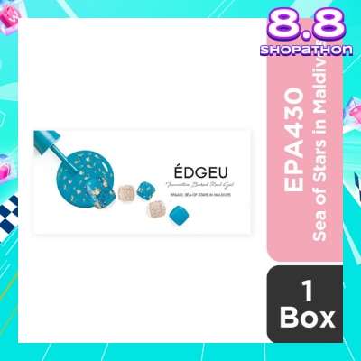 EDGEU Real Gel Nail Strips EPA430 Sea of Stars in Maldives (Semi-Baked + Ultra Glossy + Long-Lasting + Salon Quality) 1s