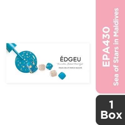 EDGEU Real Gel Nail Strips EPA430 Sea of Stars in Maldives (Semi-Baked + Ultra Glossy + Long-Lasting + Salon Quality) 1s