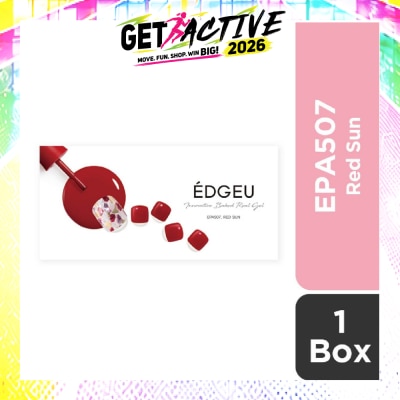 EDGEU - Real Gel Nail Strips EPA507 Red Sun (Semi-Baked + Ultra Glossy + Long-Lasting + Salon Quality) 1s image