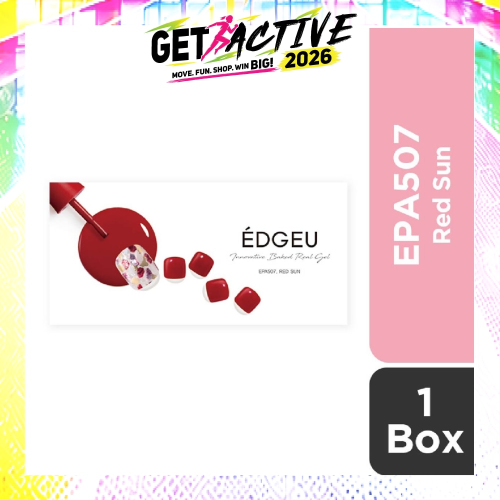 Real Gel Nail Strips EPA507 Red Sun (Semi-Baked + Ultra Glossy + Long-Lasting + Salon Quality) 1s image