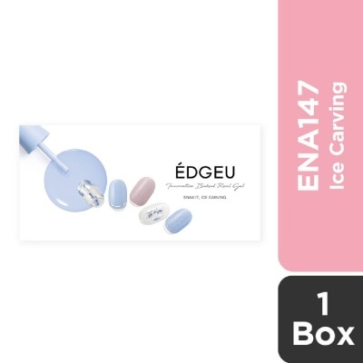 EDGEU Real Gel Nail Strips ENA147 Ice Carving (Semi-Baked + Ultra Glossy + Long-Lasting + Salon Quality) 1s