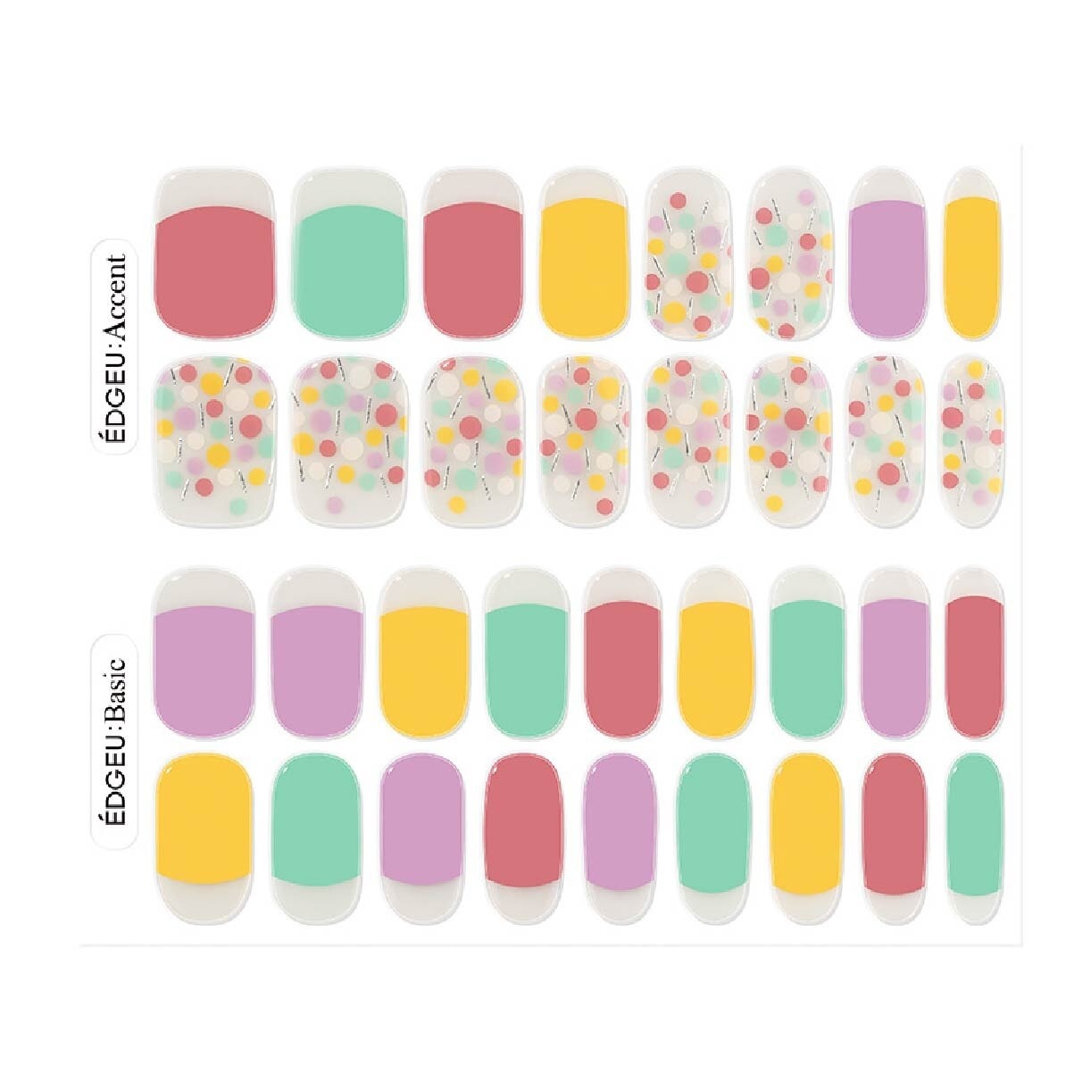 Real Gel Nail Strips ENT306 Bloom Balloon (Semi-Baked + Ultra Glossy + Long-Lasting + Salon Quality) 1s