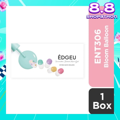 EDGEU Real Gel Nail Strips ENT306 Bloom Balloon (Semi-Baked + Ultra Glossy + Long-Lasting + Salon Quality) 1s