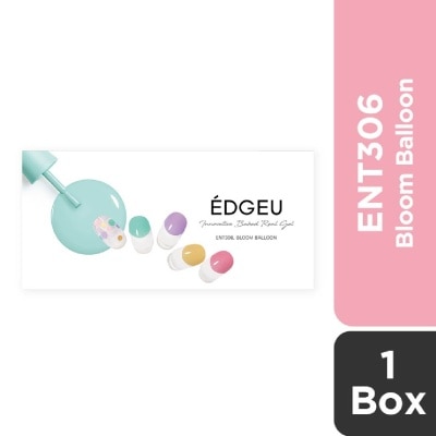 EDGEU Real Gel Nail Strips ENT306 Bloom Balloon (Semi-Baked + Ultra Glossy + Long-Lasting + Salon Quality) 1s