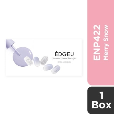 EDGEU Real Gel Nail Strips ENP422 Merry Snow (Semi-Baked + Ultra Glossy + Long-Lasting + Salon Quality) 1s