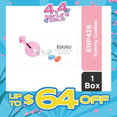 EDGEU - Real Gel Nail Strips ENP426 Yummy Cookies (Semi-Baked + Ultra Glossy + Long-Lasting + Salon Quality) 1s