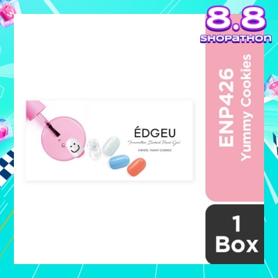 EDGEU Real Gel Nail Strips ENP426 Yummy Cookies (Semi-Baked + Ultra Glossy + Long-Lasting + Salon Quality) 1s
