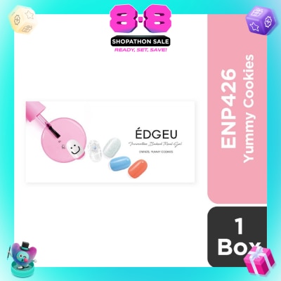 EDGEU - Real Gel Nail Strips ENP426 Yummy Cookies (Semi-Baked + Ultra Glossy + Long-Lasting + Salon Quality) 1s
