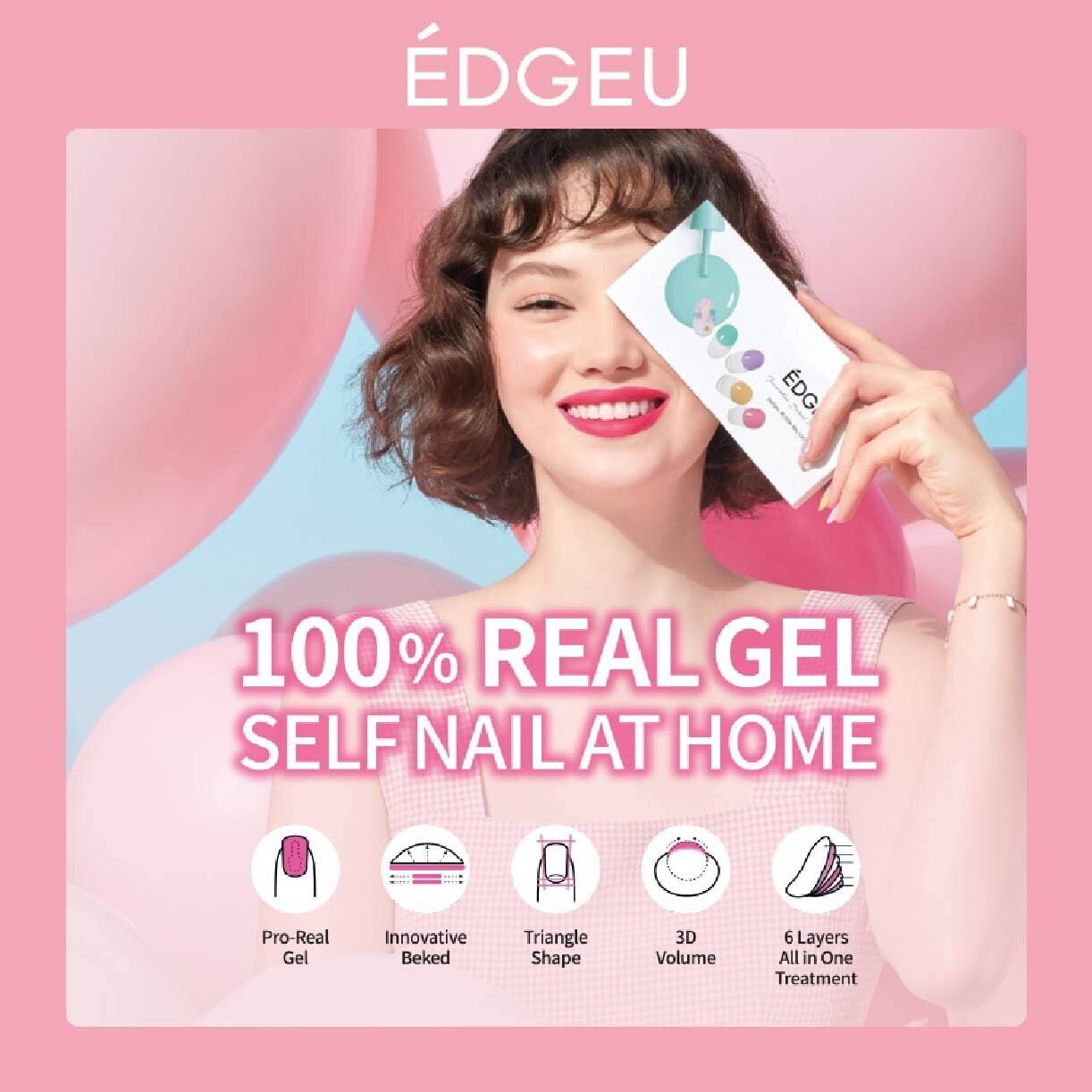 EDGEU Real Gel Nail Strips ENP426 Yummy Cookies (Semi-Baked +