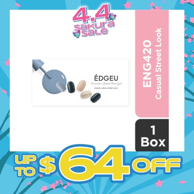 EDGEU - Real Gel Nail Strips ENG420 Casual Street Look (Semi-Baked + Ultra Glossy + Long-Lasting + Salon Quality) 1s