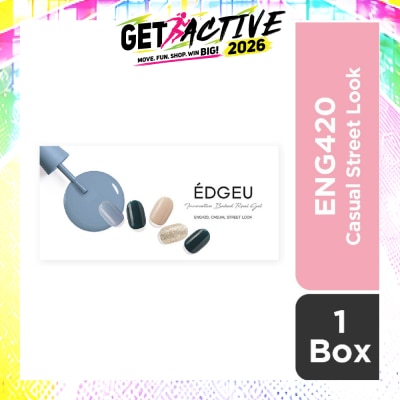 EDGEU - Real Gel Nail Strips ENG420 Casual Street Look (Semi-Baked + Ultra Glossy + Long-Lasting + Salon Quality) 1s (Expiry: Jan`2027) image