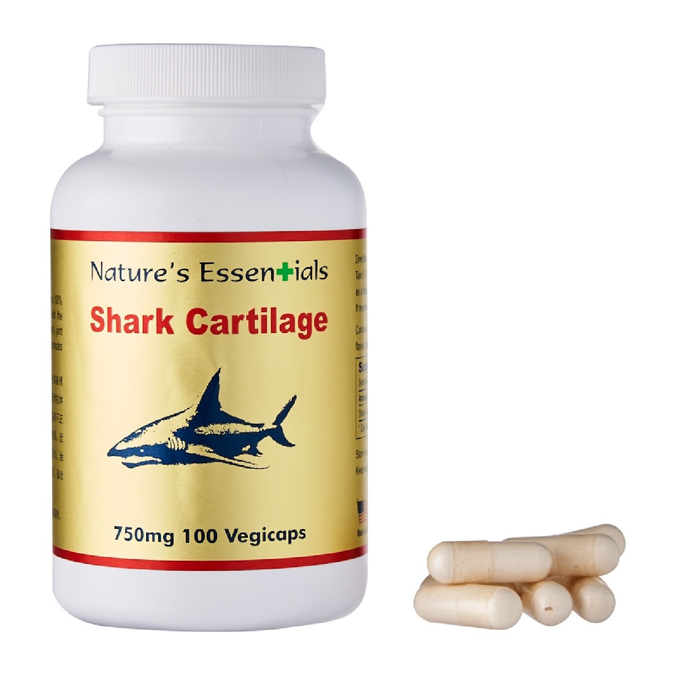 Nature's Essentials Shark Cartilage Vegicaps 100s x 2 image
