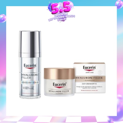 EUCERIN - Hyaluron-Filler Epicelline Serum + Hyaluron-Filler Day Cream Bundle Set 1s