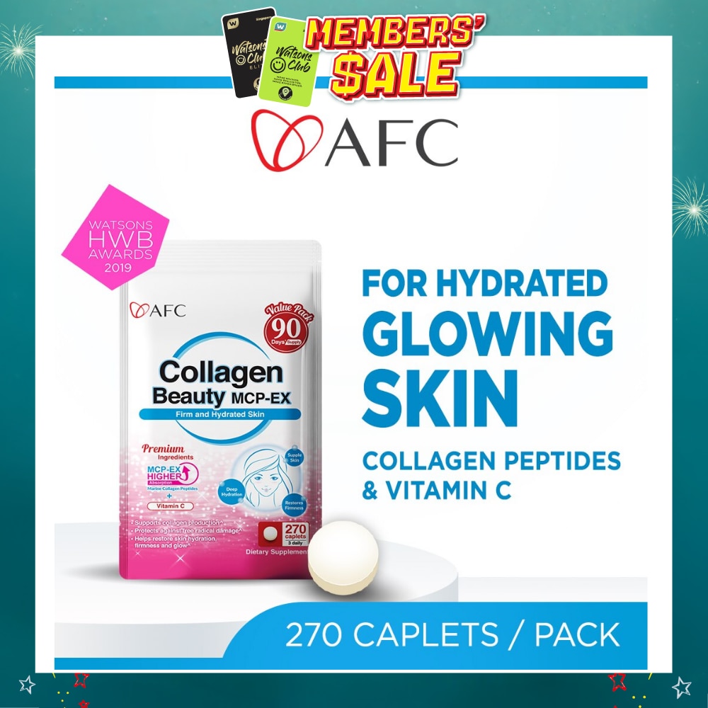 Collagen Beauty MCP-EX Marine Collagen Peptide Caplets (Glowing, Hydrated, Firm & Supple Skin) 270s
