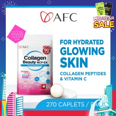 AFC JAPAN Collagen Beauty MCP-EX Dietary Supplement caplets (Glowing, Hydrated, Firm & Supple Skin & Dark Spots) 270s