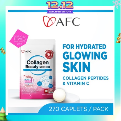 AFC JAPAN Collagen Beauty MCP-EX Dietary Supplement caplets (Glowing, Hydrated, Firm & Supple Skin & Dark Spots) 270s