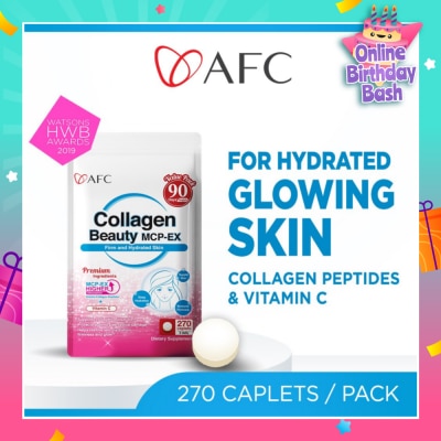 AFC JAPAN Collagen Beauty MCP-EX Dietary Supplement caplets (Glowing, Hydrated, Firm & Supple Skin & Dark Spots) 270s