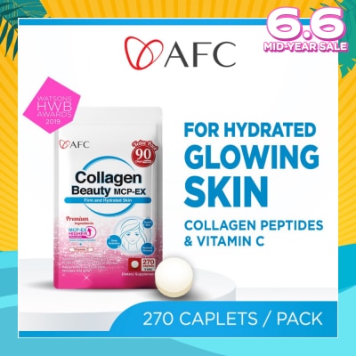 AFC JAPAN Collagen Beauty MCP-EX Dietary Supplement caplets (Glowing, Hydrated, Firm & Supple Skin & Dark Spots) 270s