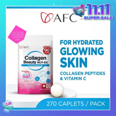 AFC JAPAN Collagen Beauty MCP-EX Dietary Supplement caplets (Glowing, Hydrated, Firm & Supple Skin & Dark Spots) 270s