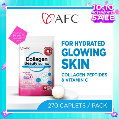AFC JAPAN Collagen Beauty MCP-EX Dietary Supplement caplets (Glowing, Hydrated, Firm & Supple Skin & Dark Spots) 270s