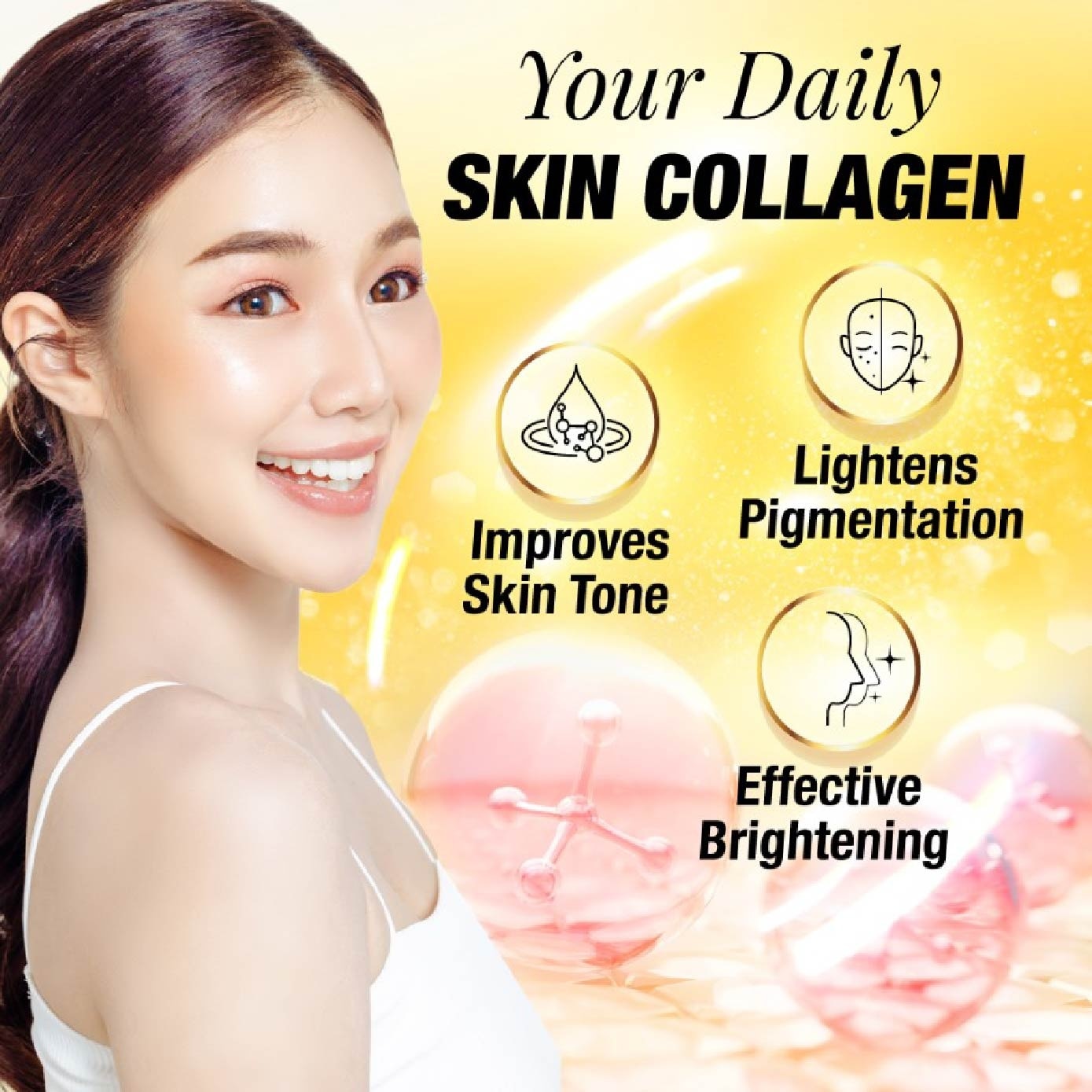 Collagen White Beauty Marine Collagen with Glutathione Skin Brightening Caplets (Skin Radiance and Fair Complexion) 270s