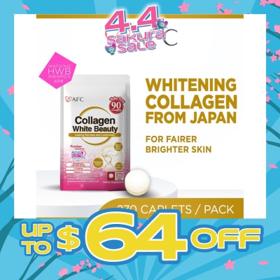 AFC - JAPAN Collagen White Beauty Dietary Supplement caplets (For Skin Whitening + Fair & Bright Complexion) 270s