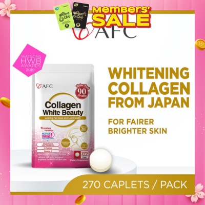 AFC JAPAN Collagen White Beauty Dietary Supplement caplets (For Skin Whitening + Fair & Bright Complexion) 270s