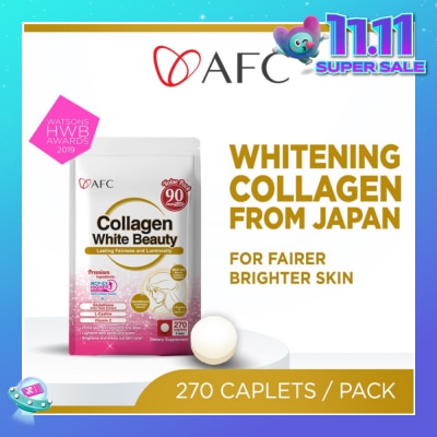 AFC JAPAN Collagen White Beauty Dietary Supplement caplets (For Skin Whitening + Fair & Bright Complexion) 270s