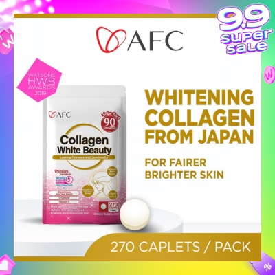 AFC JAPAN Collagen White Beauty Dietary Supplement caplets (For Skin Whitening + Fair & Bright Complexion) 270s