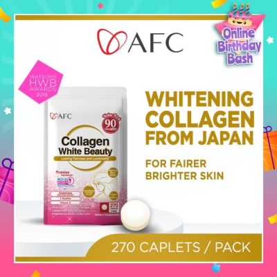 AFC JAPAN Collagen White Beauty Dietary Supplement caplets (For Skin Whitening + Fair & Bright Complexion) 270s