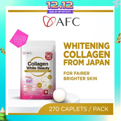 AFC JAPAN Collagen White Beauty Dietary Supplement caplets (For Skin Whitening + Fair & Bright Complexion) 270s