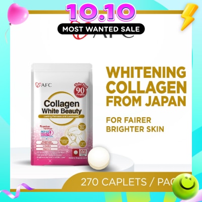 AFC Collagen White Beauty Marine Collagen with Glutathione Skin Brightening Caplets (Skin Radiance and Fair Complexion) 270s image