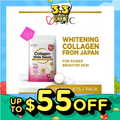 AFC JAPAN Collagen White Beauty Dietary Supplement caplets (For Skin Whitening + Fair & Bright Complexion) 270s