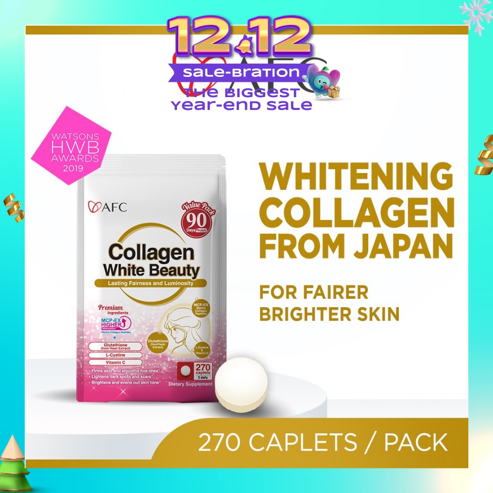 JAPAN Collagen White Beauty Dietary Supplement caplets (For Skin Whitening + Fair & Bright Complexion) 270s