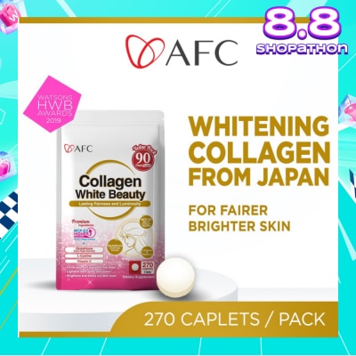 AFC JAPAN Collagen White Beauty Dietary Supplement caplets (For Skin Whitening + Fair & Bright Complexion) 270s