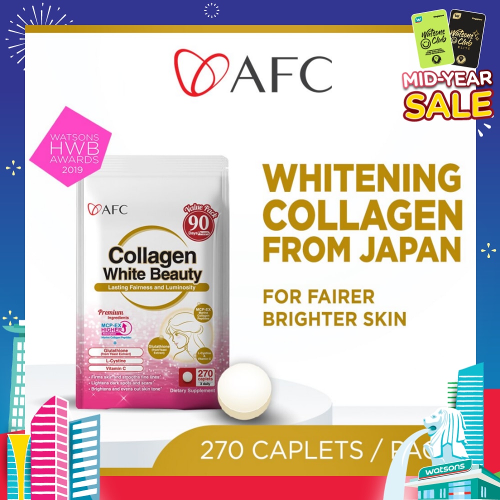 JAPAN Collagen White Beauty Dietary Supplement caplets (For Skin Whitening + Fair & Bright Complexion) 270s