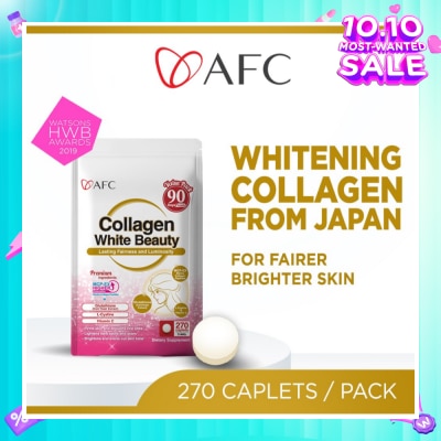 AFC JAPAN Collagen White Beauty Dietary Supplement caplets (For Skin Whitening + Fair & Bright Complexion) 270s