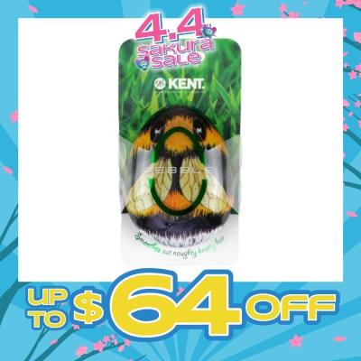 KENT BRUSHES - Pbee The Pebble (Travel Hair Brush For Wet Or Dry Hair Bumble Bee) 1s