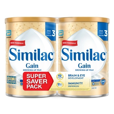 SIMILAC - Gain Stage 3 Milk Powder Formula Twin Pack (1 Year Onwards) 1.7kg x 2s