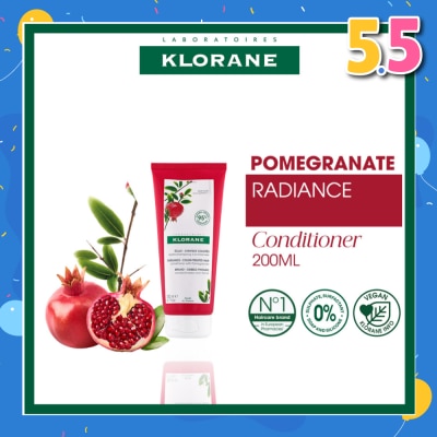 KLORANE Radiance - Color-Treated Hair Pomegranate Conditioner (To Detangles, Repairs & Reinvigorates Hair Color) 200ml
