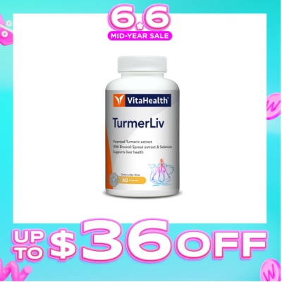VITAHEALTH - TurmerLiv Liver Health Capsule (Turmeric for Anti-Inflammation, Liver Detoxification) 60s