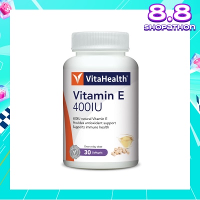 VITAHEALTH Vitamin E 400IU Softgel (Antioxidant Support for Heart & Skin) 30s