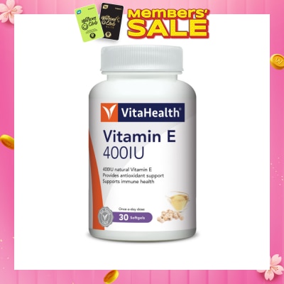 VITAHEALTH Vitamin E 400IU Softgel (Antioxidant Support for Heart & Skin) 30s