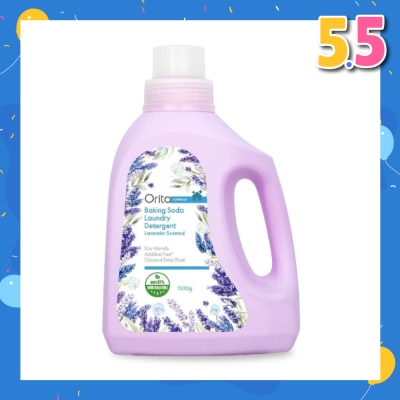 ORITA Eco-Friendly Coconut Soap Base Baking Soda Laundry Detergent Lavender Scented Additive Free 1500g