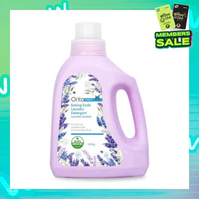 ORITA Eco-Friendly Coconut Soap Base Baking Soda Laundry Detergent Lavender Scented Additive Free 1500g