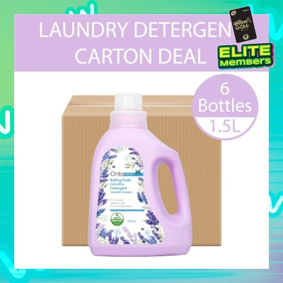 ORITA Eco-Friendly Coconut Soap Base Baking Soda Laundry Detergent Lavender Scented Additive Free 1500g x 6 Bottles (per carton)