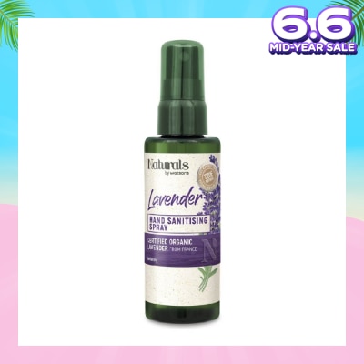 NATURALS BY WATSONS Lavender Hand Sanitising Spray (Certified Organic Lavender From France, Relaxing) 60ml