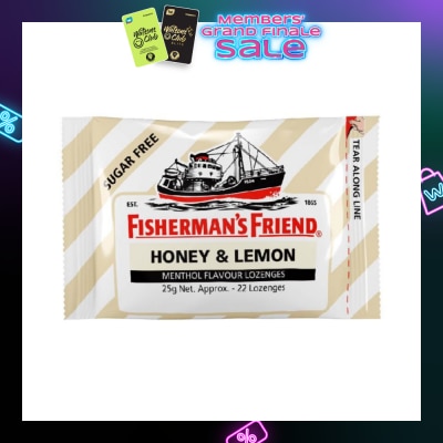 FISHERMAN Lozenges Sugar Free Honey Lemon (Relieves Minor Sore Throat And Cough) 25g