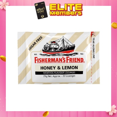 FISHERMAN [CNY] Lozenges Sugar Free Honey Lemon (Relieves Minor Sore Throat And Cough) 25g